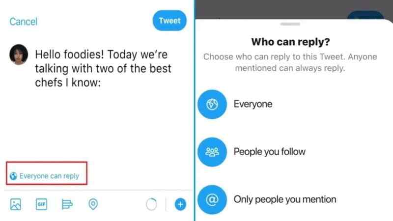Twitter teste un bouton pour limiter qui peut vous répondre