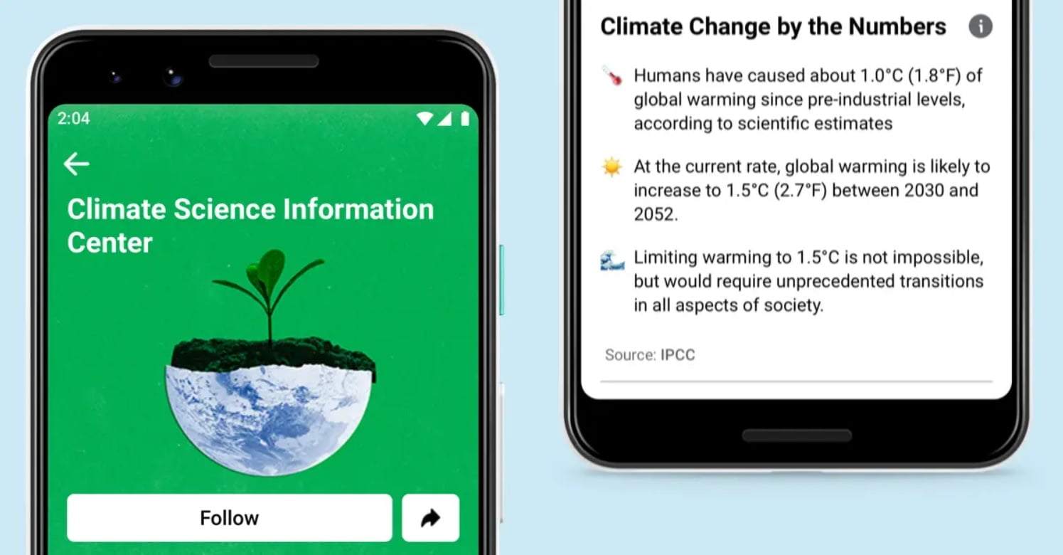 Facebook intensifie la lutte contre le changement climatique